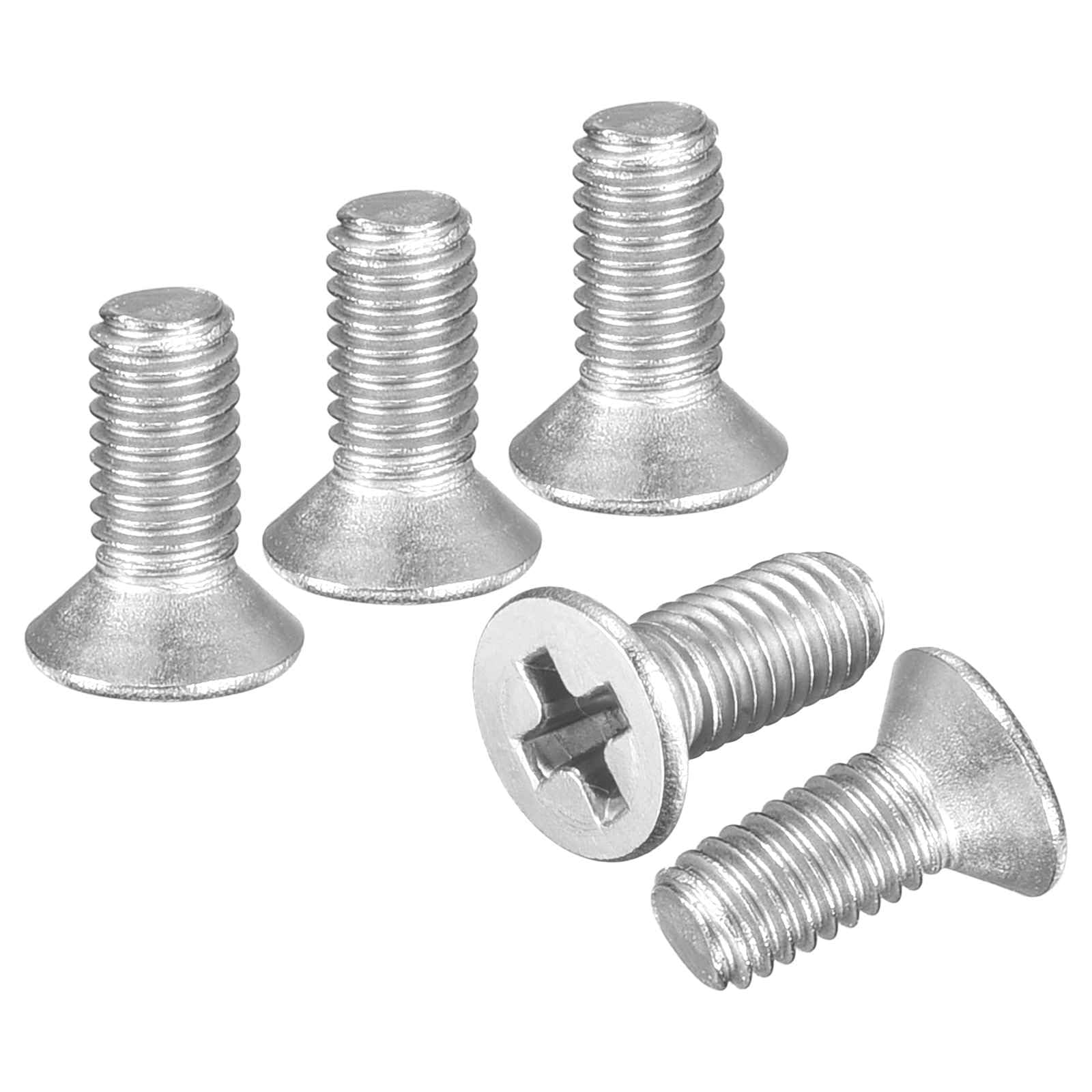 DTGN M1.6-0.35x5 Flat Head Machine Screws - 100PCS - Good for Electronics and Machinery - 304 Stainless Steel Phillips Countersunk Micro Metric Machine Screw Bolts- Silver