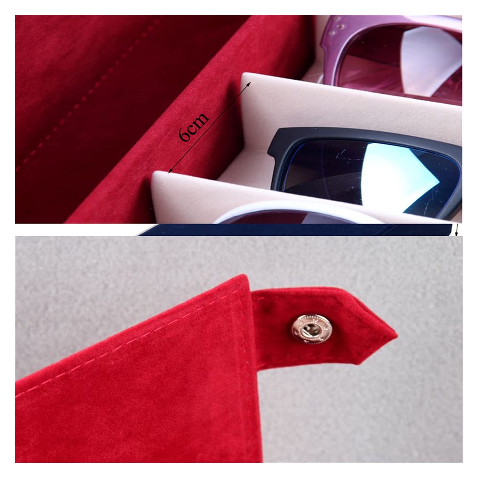 Espositore per Occhiali da Sole Caso Occhiali Occhiali Velvet bagagli Display 8 Slot Grids per occhiali da sole rete ad cassa del supporto dell'organizzatore Occhiali Per Esposizione Commerciale Domes