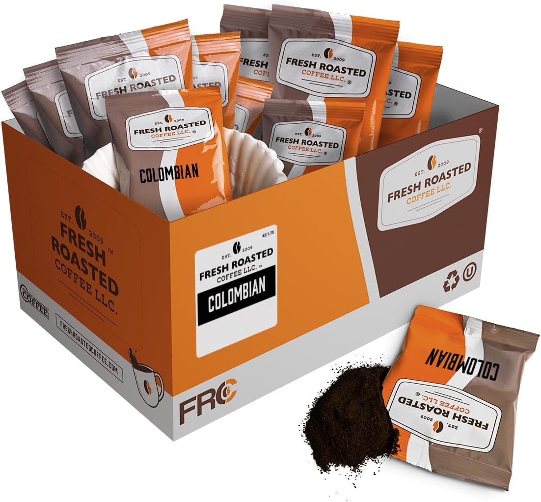 Fresh Roasted Coffee, Colombian, Pre-Ground Fractional Packs, 1.75 Ounce, 42 Count