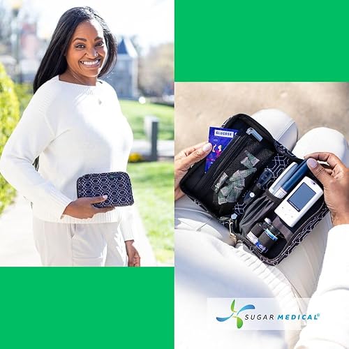 Vista 18 de Sugar Medical Estuche de suministro para diabetes Bolsa de viaje para suministros médicos Organizador de medidor de glucosa Productos
