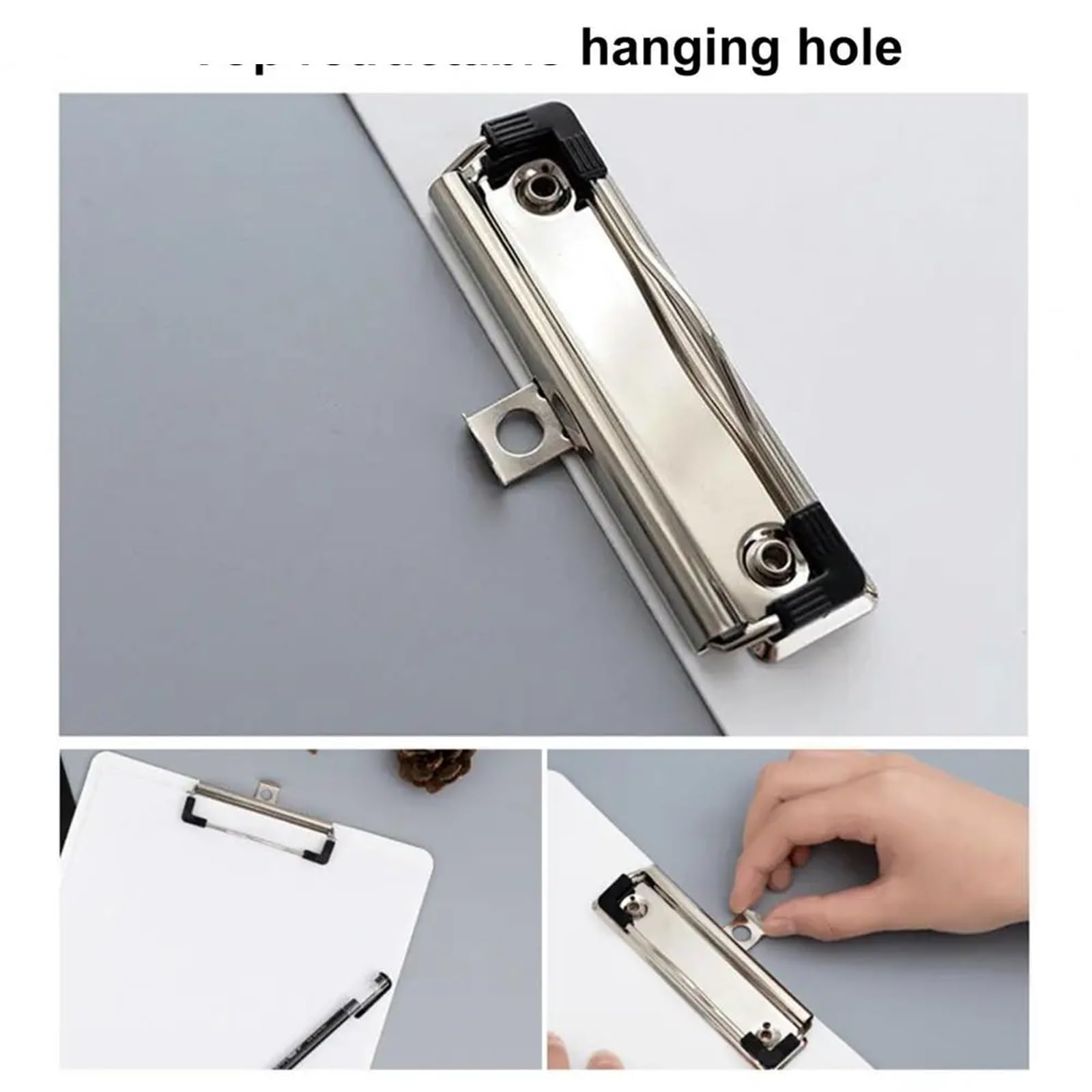 Blocco for appunti con clip da 3 pezzi for multifunzionale for carta di prova cancelleria rigida A4 A5 A6 Cartella portadocumenti for studenti Per l'ufficio(White A5)