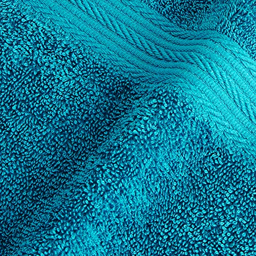 Image of Amazon Brand - Solimo 100% Cotton Bath Towel, 500 GSM (Turquoise Blue)