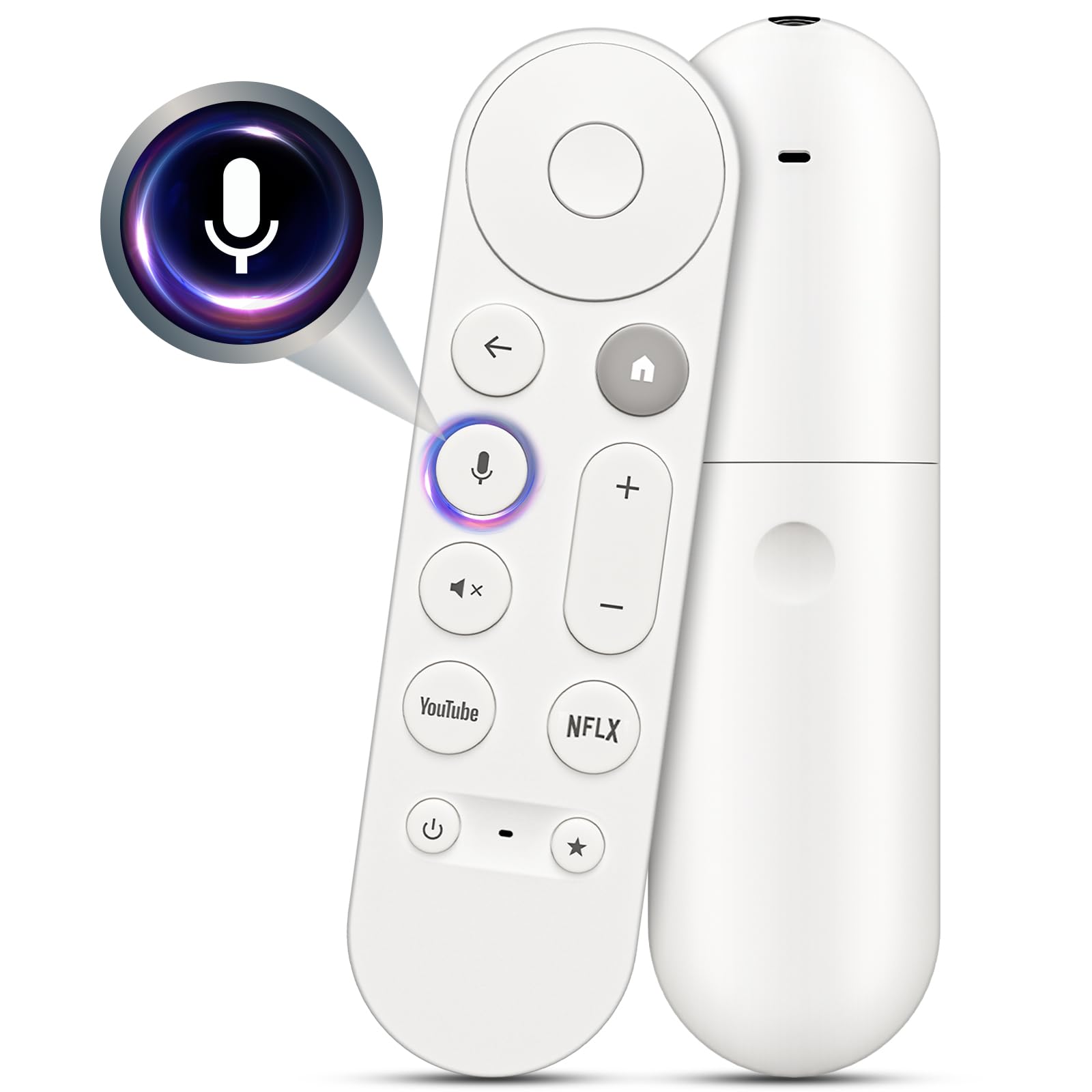 Voice Replacement Remote Control for Chromecast-Google-TV 4K/HD, for Google-TV-Streamer-Remote 4K white