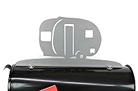 Vista 125 de Hobby, Recreation and Career Style Metal Powder Coated Mailbox Topper (Tent Camping, Matte Black)