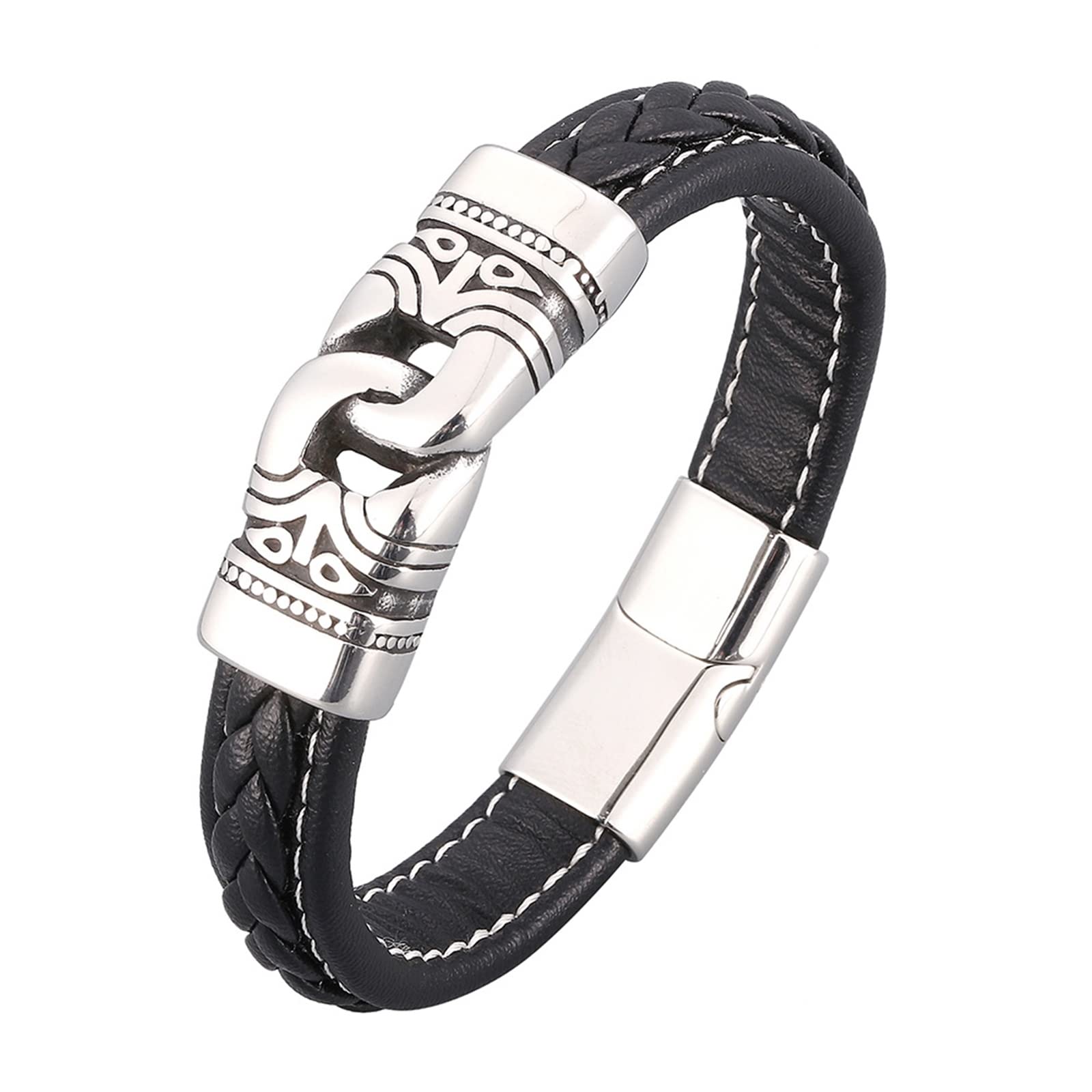 Rodzina Bangle, para bransoletka IC Party Bracelet Bracelets Łańcuch na nadgarstka ze stali nierdzewnej z magnetyczną długością zapięcia 16,5 cm Prezenty, Faux, bez cyrkonu