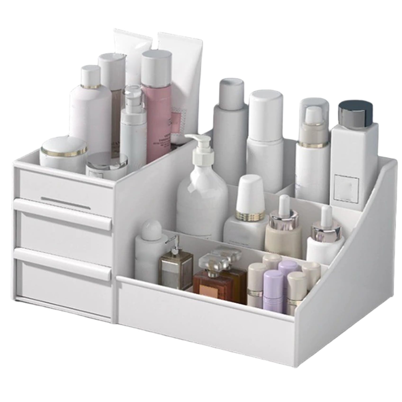 Support maquillage en PP blanc pour simplifier le stockage de vos soins de beauté