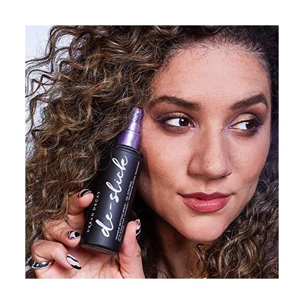 Urban-Decay-De-Slick-Oil-Control-Matte-Makeup-Setting-Spray-Travel-Size-Controls-Oil-Blocks-Shine-Locks-Makeup-in-Place-Oil-Free-Microfine-Face-Mist-10-fl-oz Urban Decay De-Slick Mattifying Makeup Setting Spray for Face, Waterproof, Smudge-proof, Oil & Shine Control, for Oily Combination Skin, Oil-free, Vegan, Cruelty-free