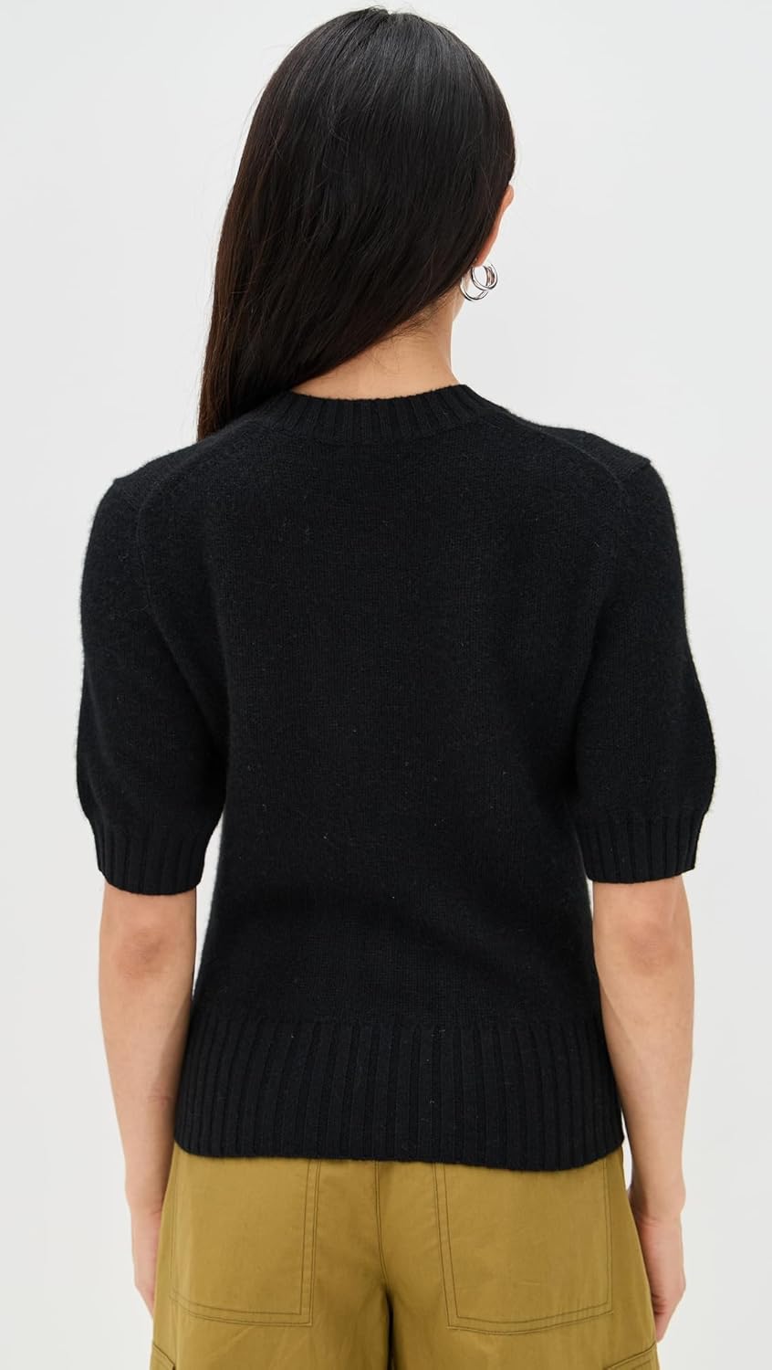 Cashmere Trim T-Shirt with Roll Edges by White + Warren - Image 3