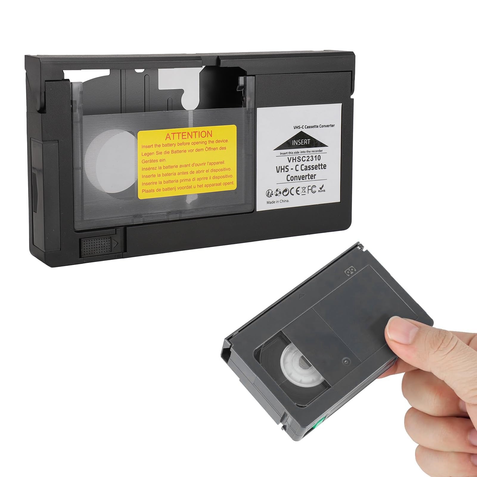 Adaptador VHS-C Motorizado | Reproduce Cintas VHS-C En VHS VCR | Compatible Con JVC, Panasonic Y Más