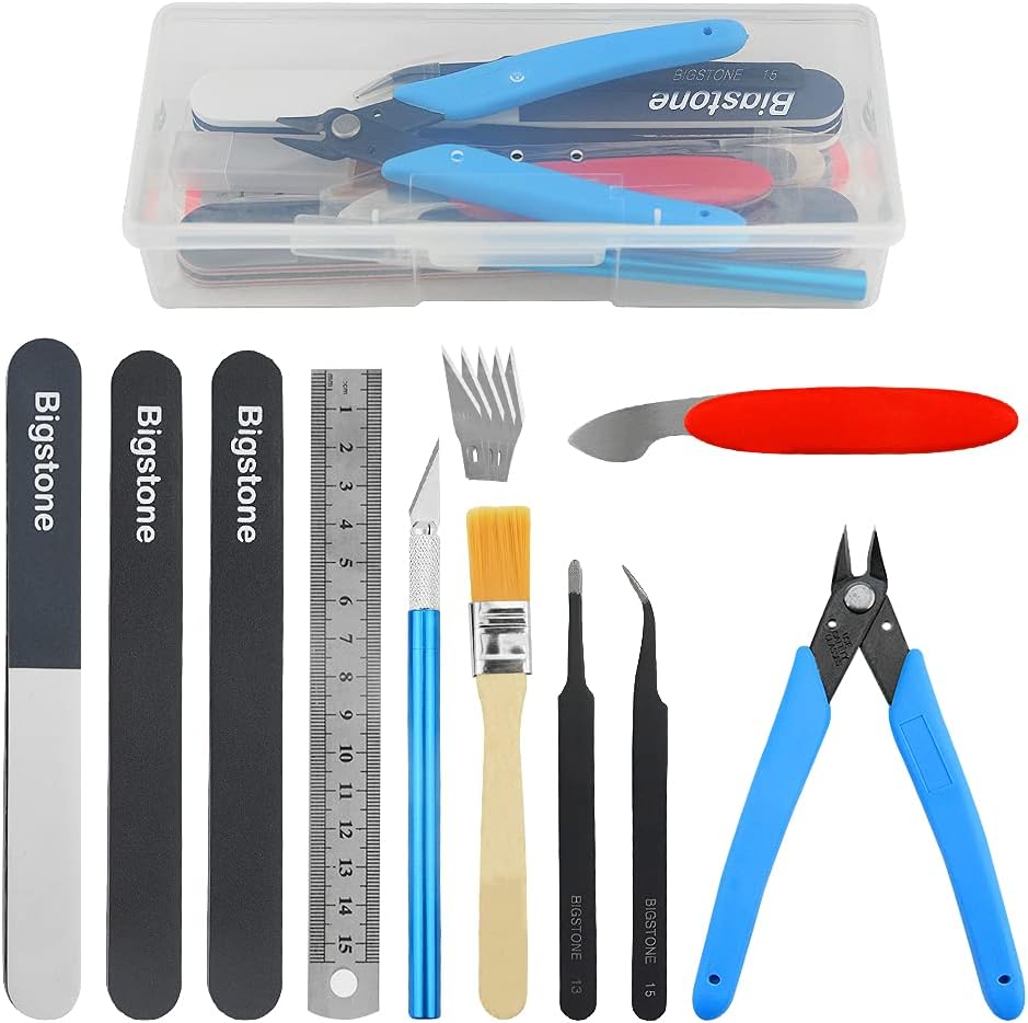 MemonotryBigstone 16 PCS Gundam Model Tools Kit Hobby Building Tools Set for Cars, Airplanes, Buildings, Gundam, Robots Models Building Repairing and Fixing ext.