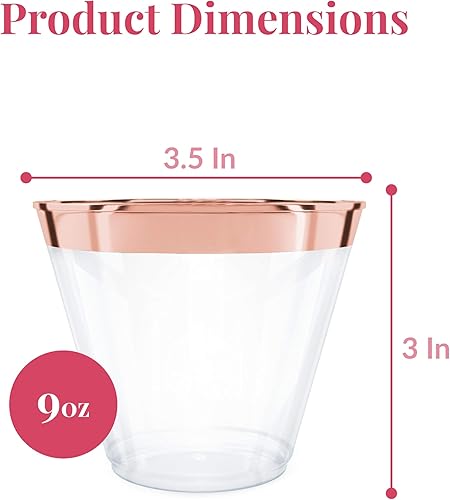 Vista 31 de Vasos de plástico transparente de 9 oz, vasos desechables pequeños, vasos antiguos de moda, 200 unidades, vasos de plástico duro, ideal para vino