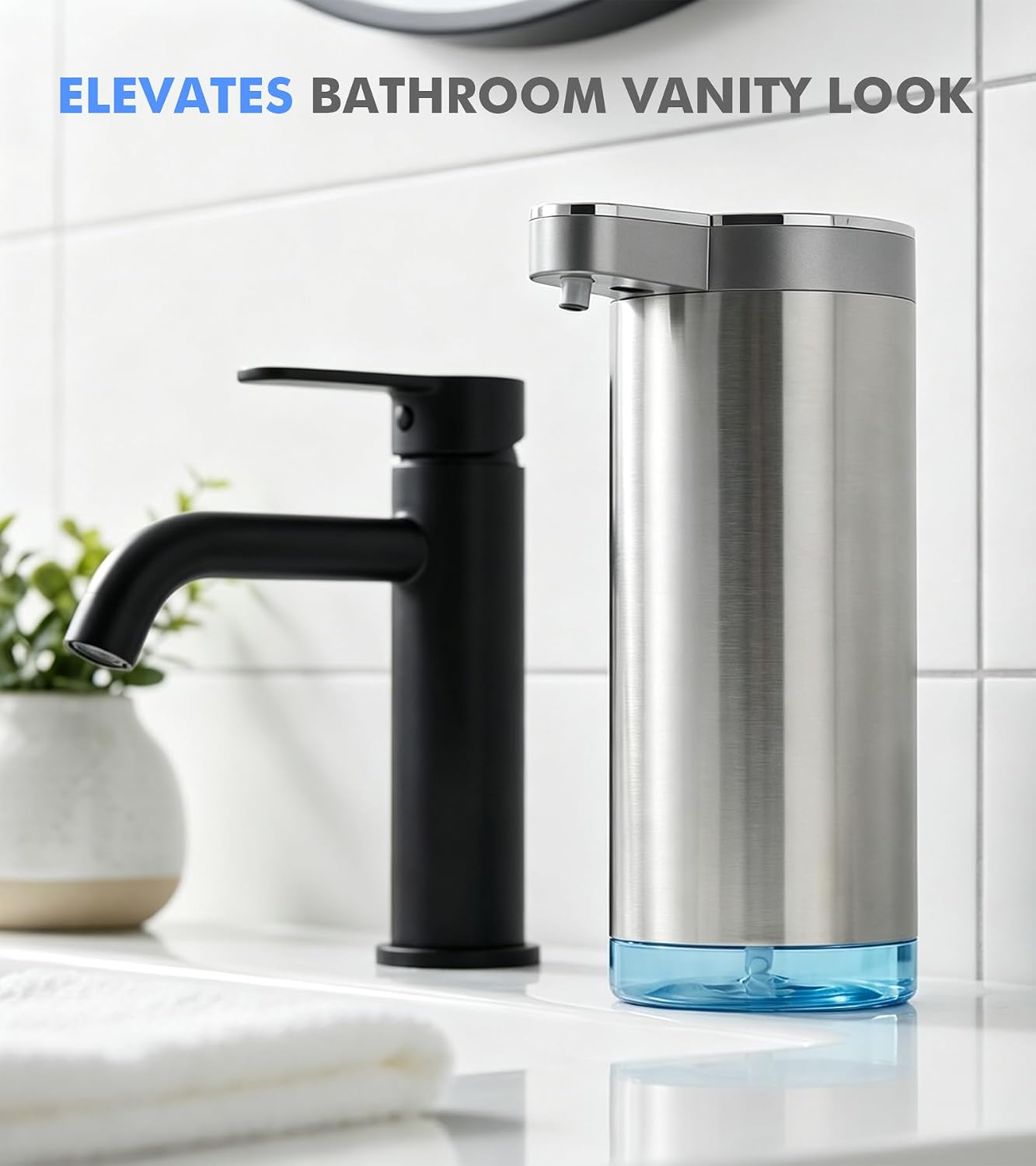 Automatic Soap Dispenser, 2Pack Stainless Touchless Liquid Soap Dispenser Digital Display, 11.6 fl oz Electric Dish Soap Dispenser, Wall Mount, 4 Adjustable Volumes for Kitchen & Bathroom