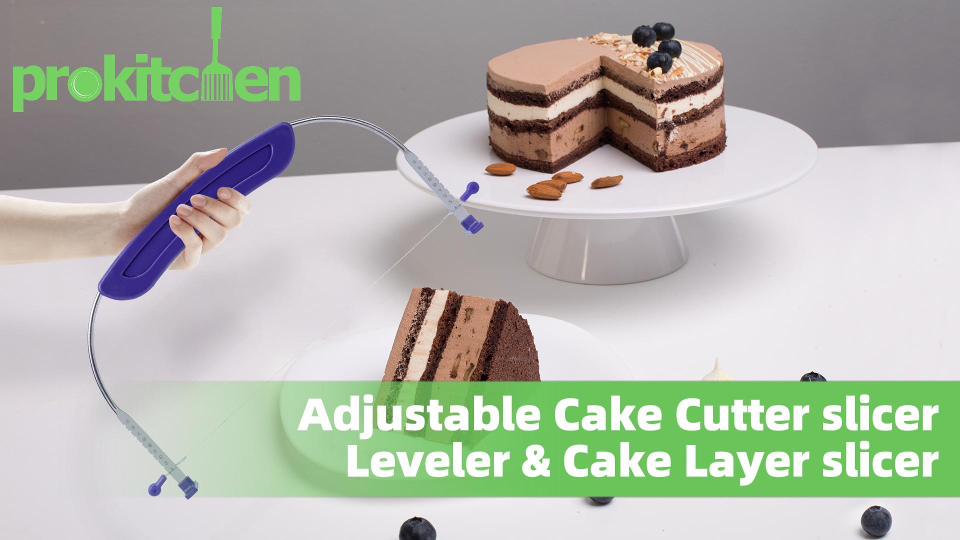 Cake Leveler Adjustable 2- Wire Cake Slicer Leveler Small Cake Cutter  Stainless Steel Pan, image size:1920x1080