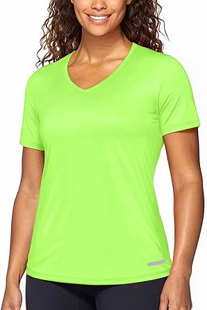 Zengjo Womens Running Shirts Quick Dry Short Sleeve Workout Yoga Tops V Neck Athletic Tees Sports Exercise Wicking T-Shirt