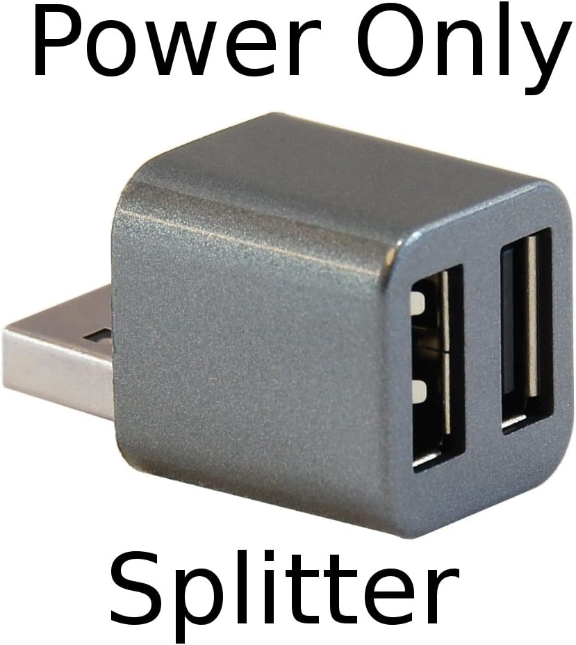 Cute USB Mini 2-Port POWER ONLY Splitter (Dark Grey Metallic)