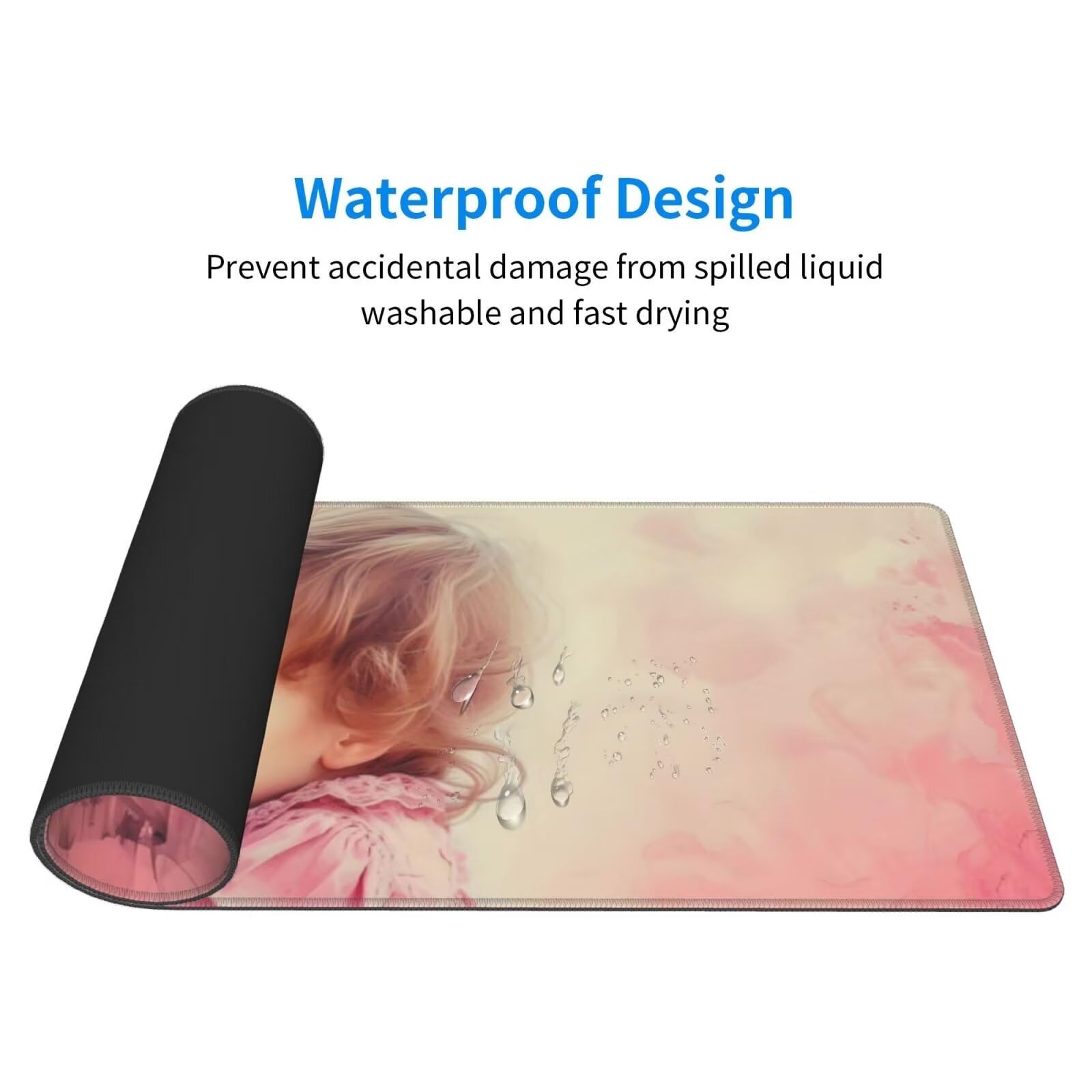 Tappetino Mouse, Tappetino Mouse Gaming Grande XXL 1500x800x3mm Tappetino Scrivania Mouse Pad, Base in Gomma Antiscivolo, Bordi Cuciti,Lavabile, Mousepad per Ufficio e Gaming (Madre figlio) R-526