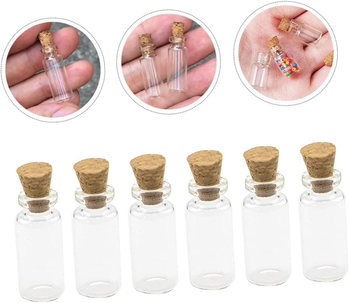 PRETYZOOM 300pcs Cork Bottles for Wishes Essential Oils and Crafts for Decorations Party Favors and Unique