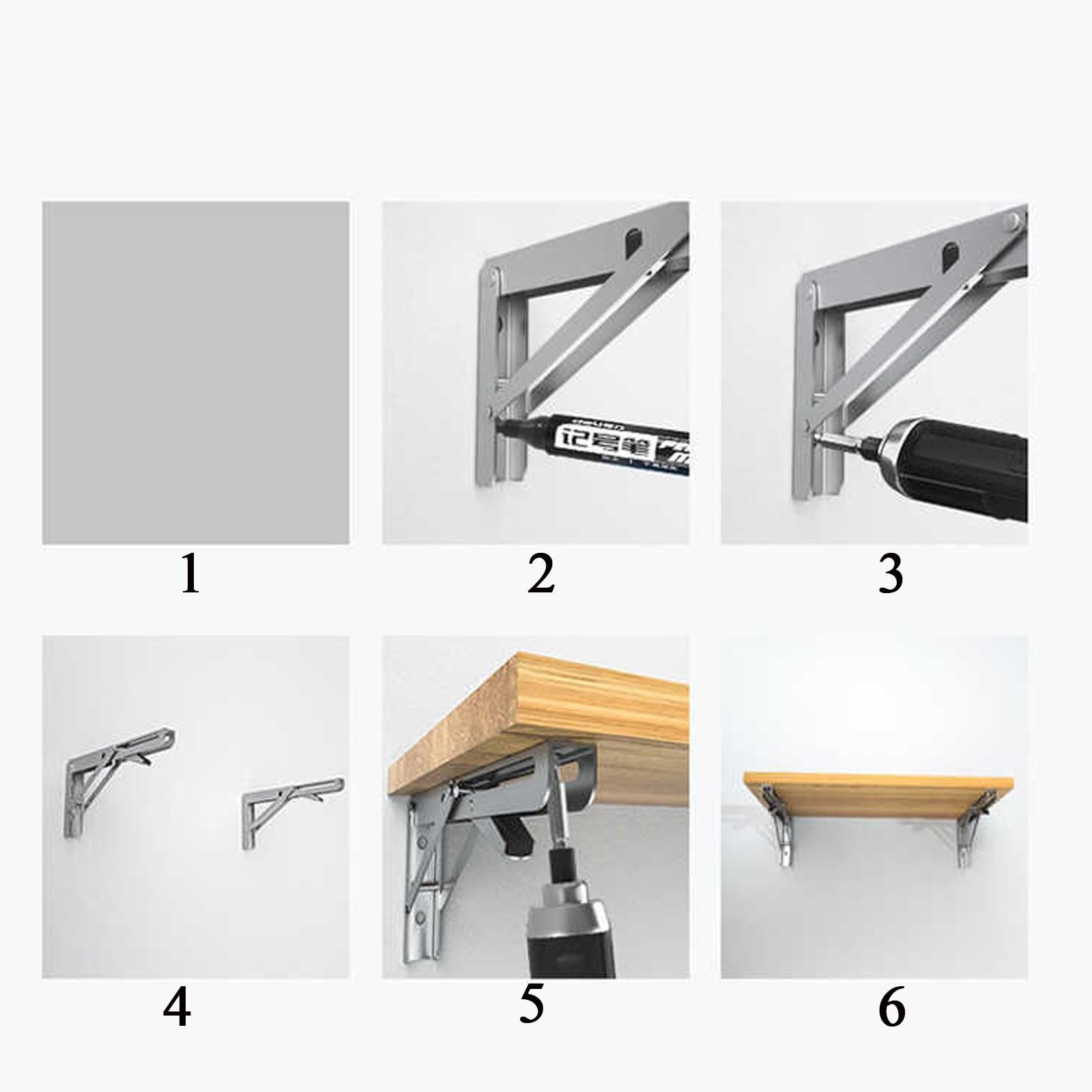 Heavy Du Klappbarer Wandtisch mit verstellbarer Höhe und integriertem Regal, platzsparend, faltbarer Schreibtisch für Zuhause, Büro, TV, Arbeitszimmer und Bank, 30 x 40 cm