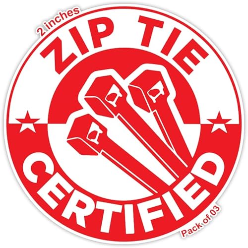 Calcomanías divertidas con certificación Zip Tie Zip Tie Certified Zip Ties, adhesivo certificado para técnico de bridas (3, 2 x 2 pulgadas) Calcomanías divertidas con certificación Zip Tie Zip Tie Certified Zip Ties, adhesivo certificado para técnico de bridas (3, 2 x 2 pulgadas)