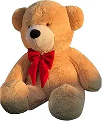 Urso Gigante de Pelúcia Teddy com Laço Personalizável 1,10m Altura – Pelúcia Antialérgica 100% Acrílica (1,10cm)