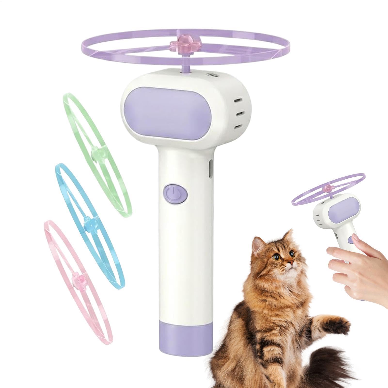 Jouet interactif chat d'intérieur pour stimuler l'instinct de chasse avec 4 rotors