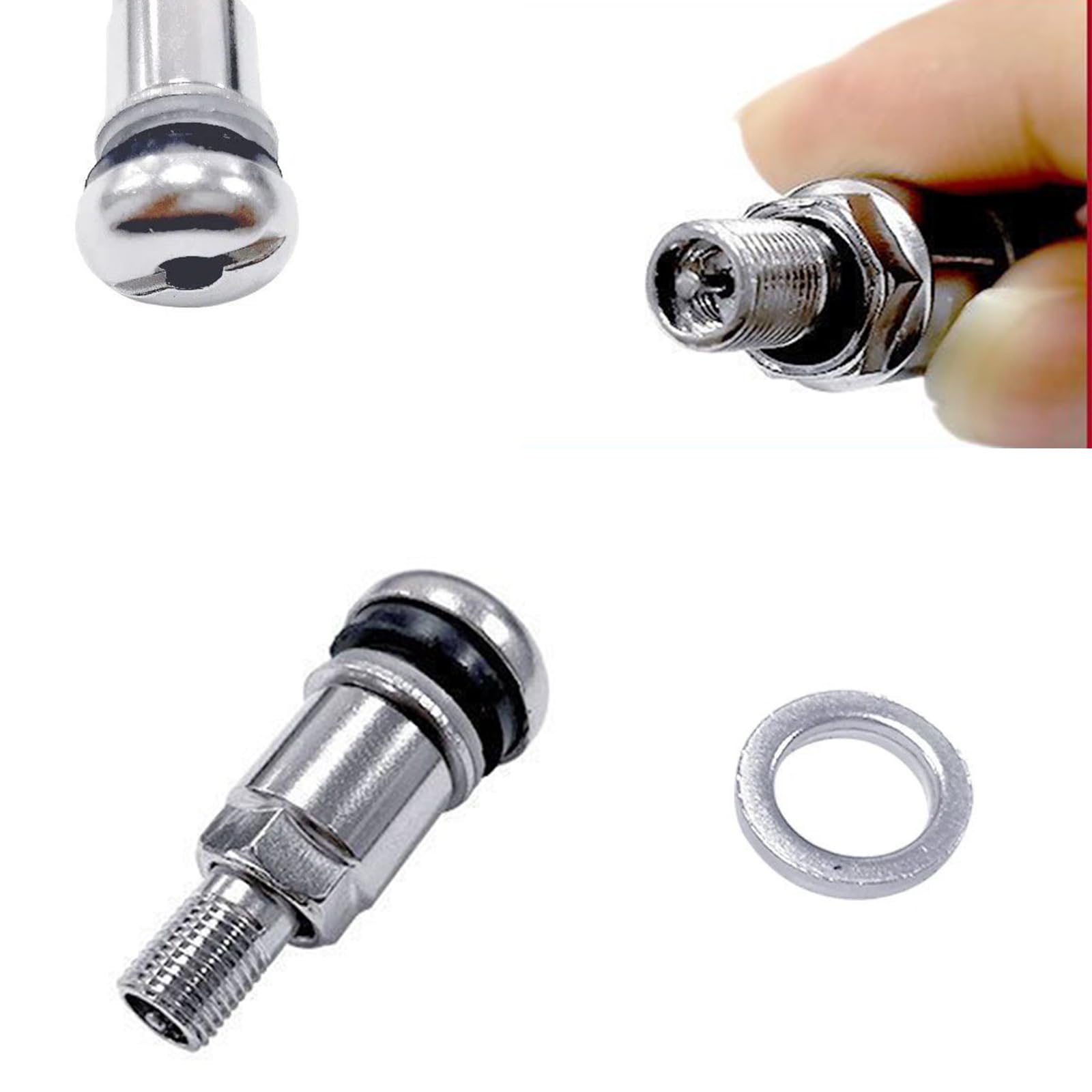 Valves De Pneu Voiture Moto 6 Pièces - Valves Jante Métal Alliage Aluminium Anti-Fuite