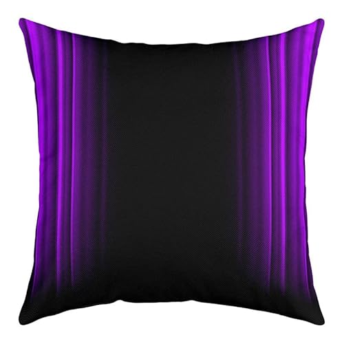 Geometric Ombre Decorative Throw Pillow Cover, Soft Purple Black Stripes Square Cushion Case Set for Couch Sofa Bedroom Living Room, Modern Fashion Pillow Cases Pillowcases, 18x18 Inches