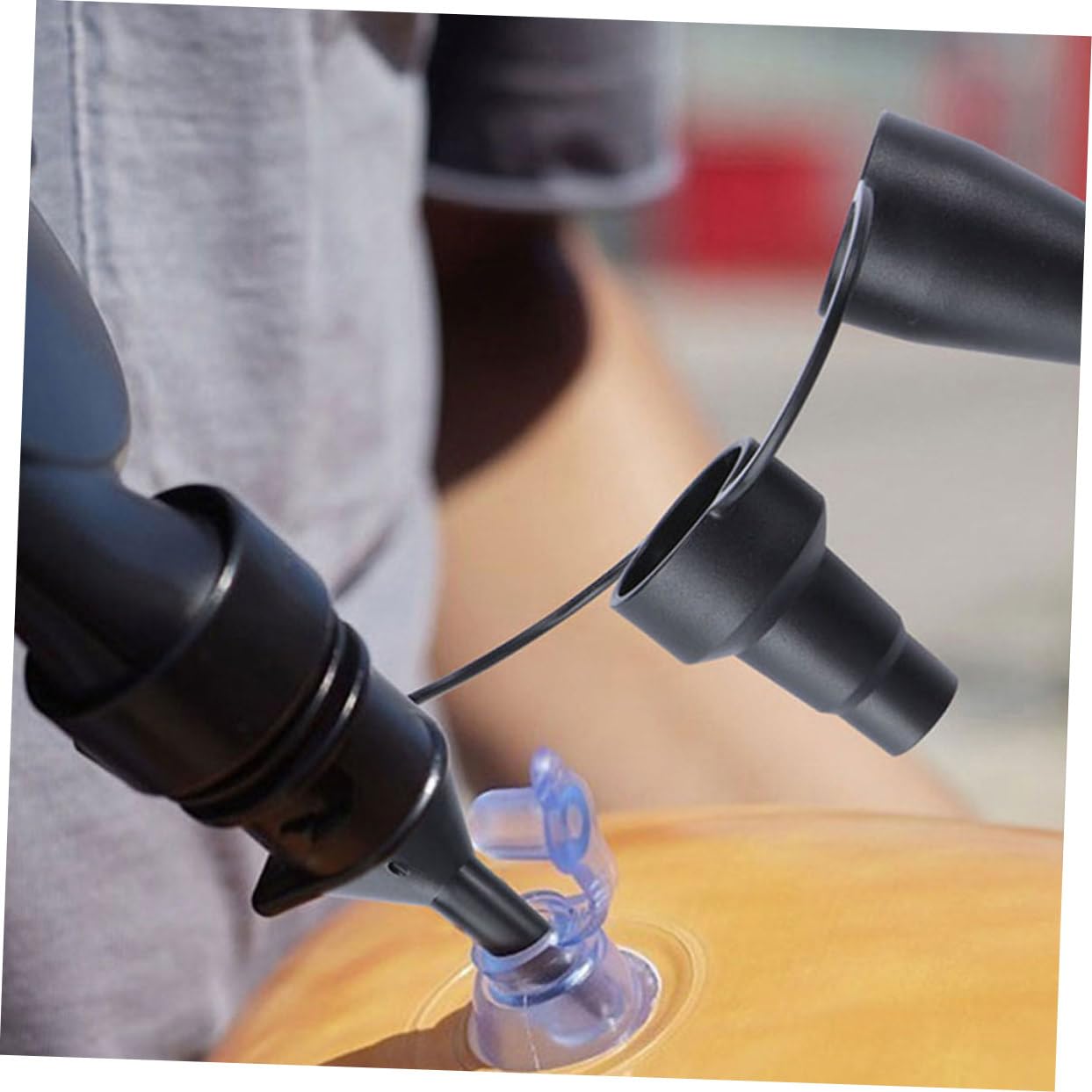 BESPORTBLE Luftpumpendüse Elektrische Pumpe Tankpumpe Aufblasbares Aufblasbares Bett Düse Luftpumpenverlängerung Wiederaufladbare Luftbettpumpe Luftgebläsepumpen Schwarz