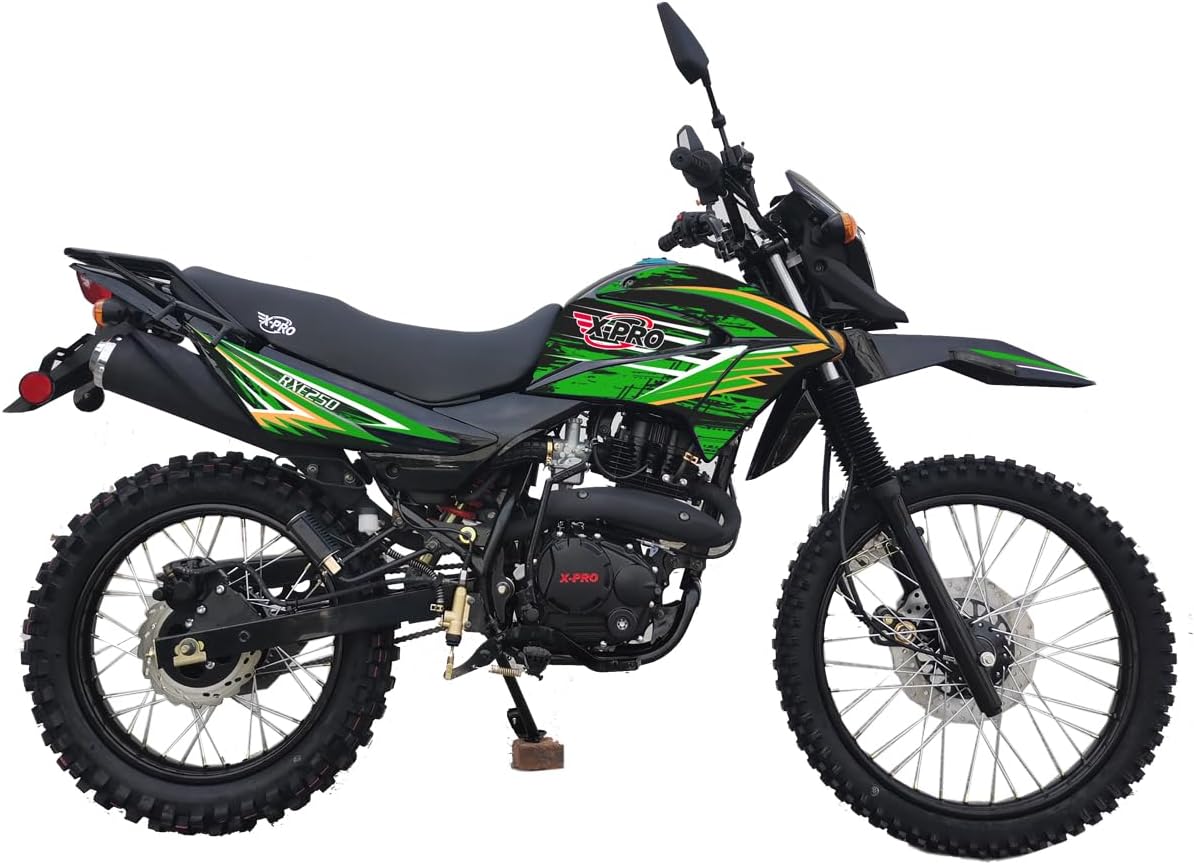 X-PRO Cavalier 250 with Zongshen Counter Balanced Engine 5-Speed Manual Transmission Dual Sports Enduro Dirt Bike, 21"/18" Wheels