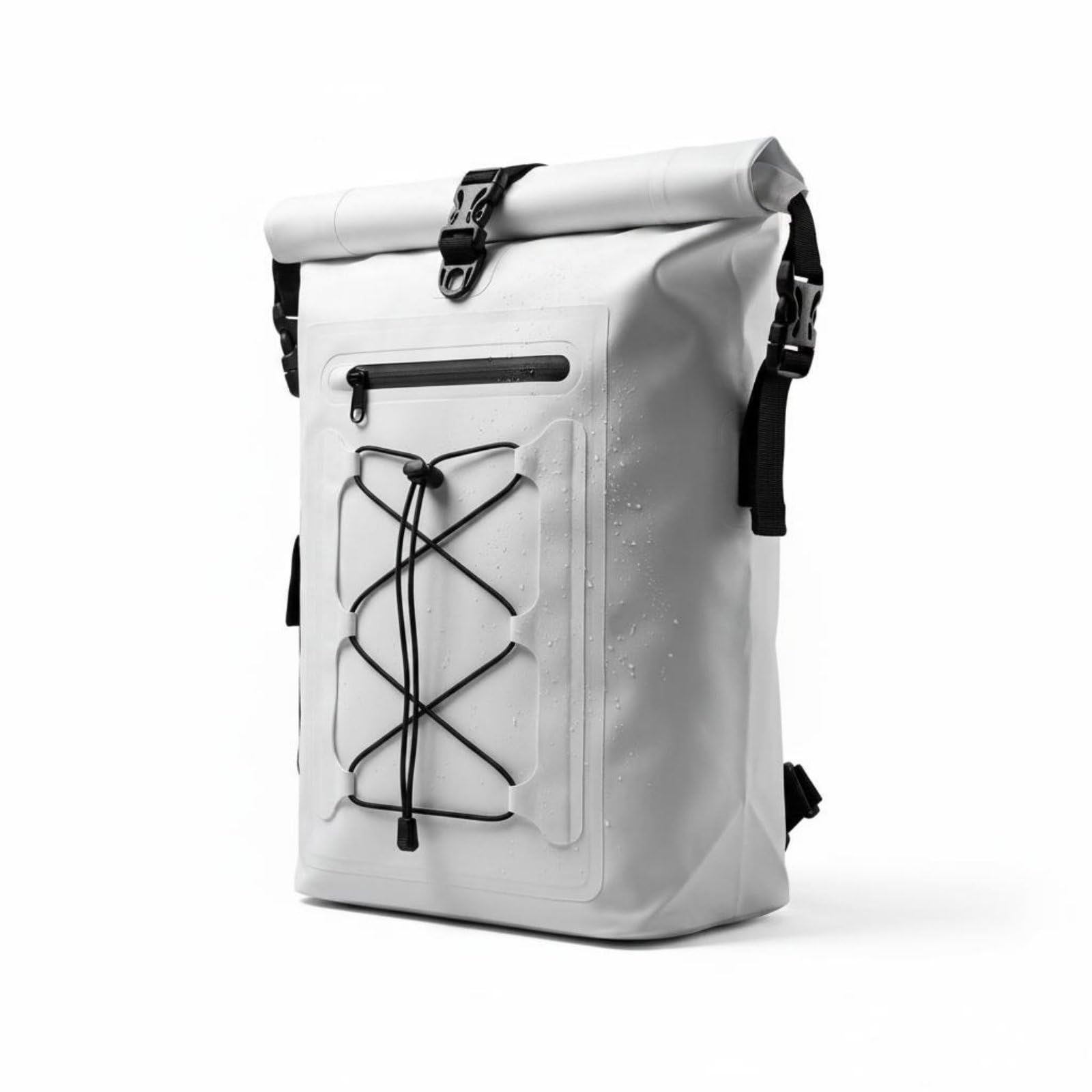 Zaino da Rafting in PVC Grande Capacità Zaino da Nuoto Impermeabile Chiusura Arrotolata Attrezzatura Outdoor per Avventura All'aperto, Spiaggia, Bianco, Bianco, 25L