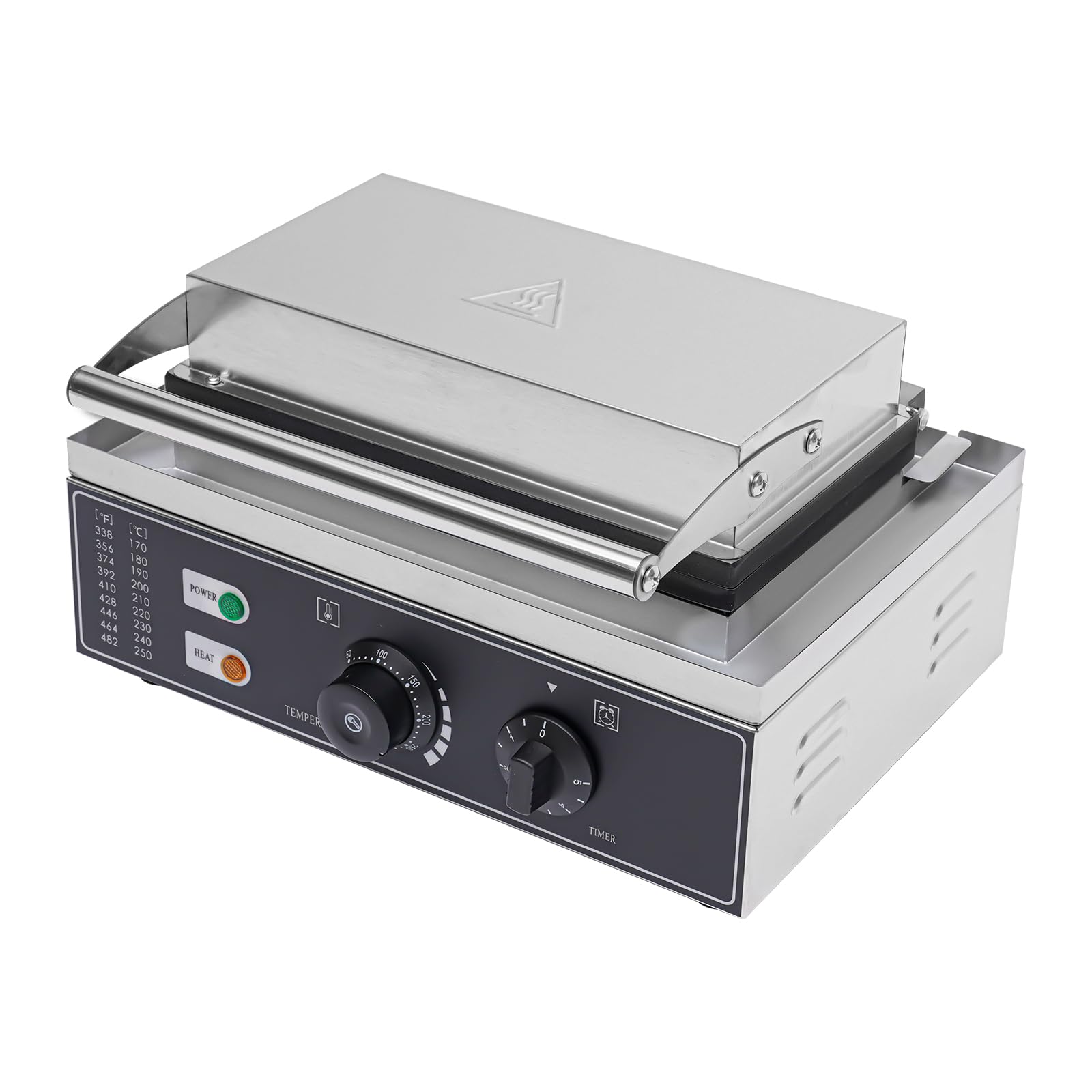 Gril de gaufres en acier inoxydable de 1500 W pour gaufres professionnelles à gaufres avec bâton
