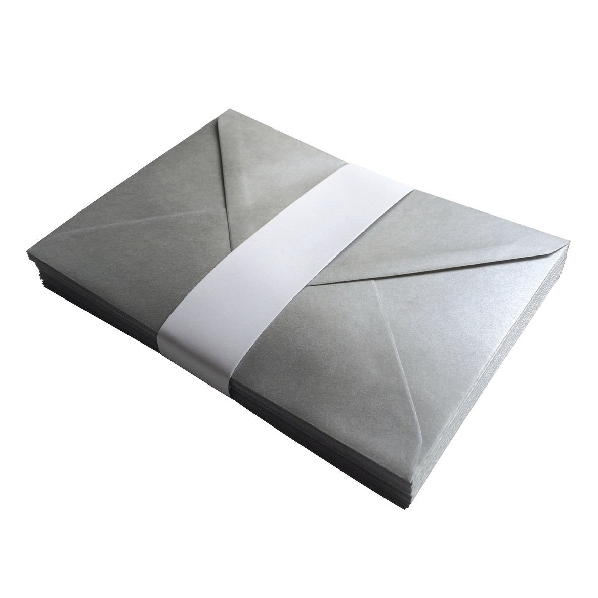 C6 (A6) 114 x 162mm 14 Colours-100gsm Gummed Greeting Envelopes White/Coloured (1000, Pearlescent Silver) — image 1