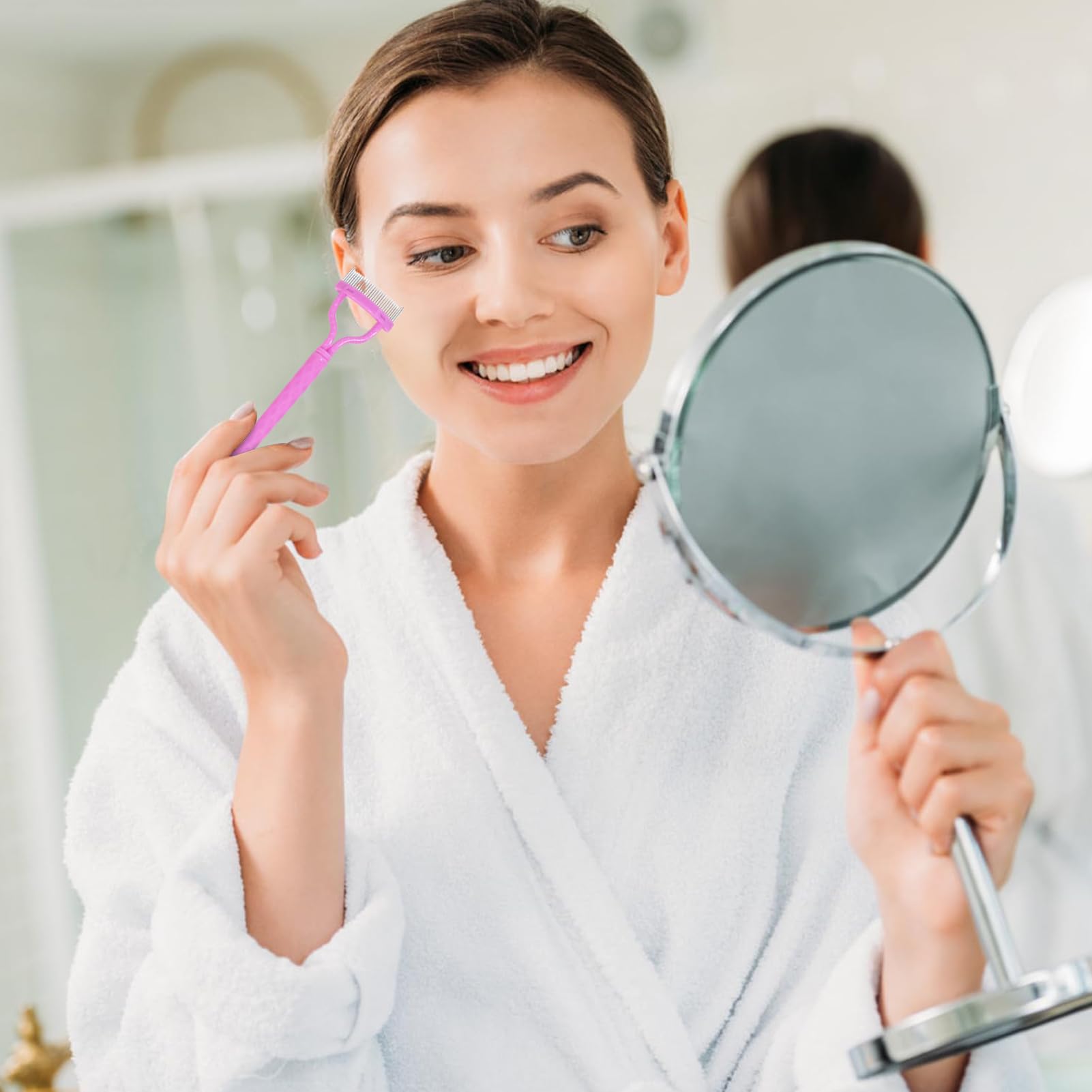 Eye Lash Comb, Precision Metal Lash Comb, 2 Pack Metal Teeth Eyelash Forming With Cover, Eyebrow Brush Cosmetic Tool, Combing Definer, Makeup Supplies For Women