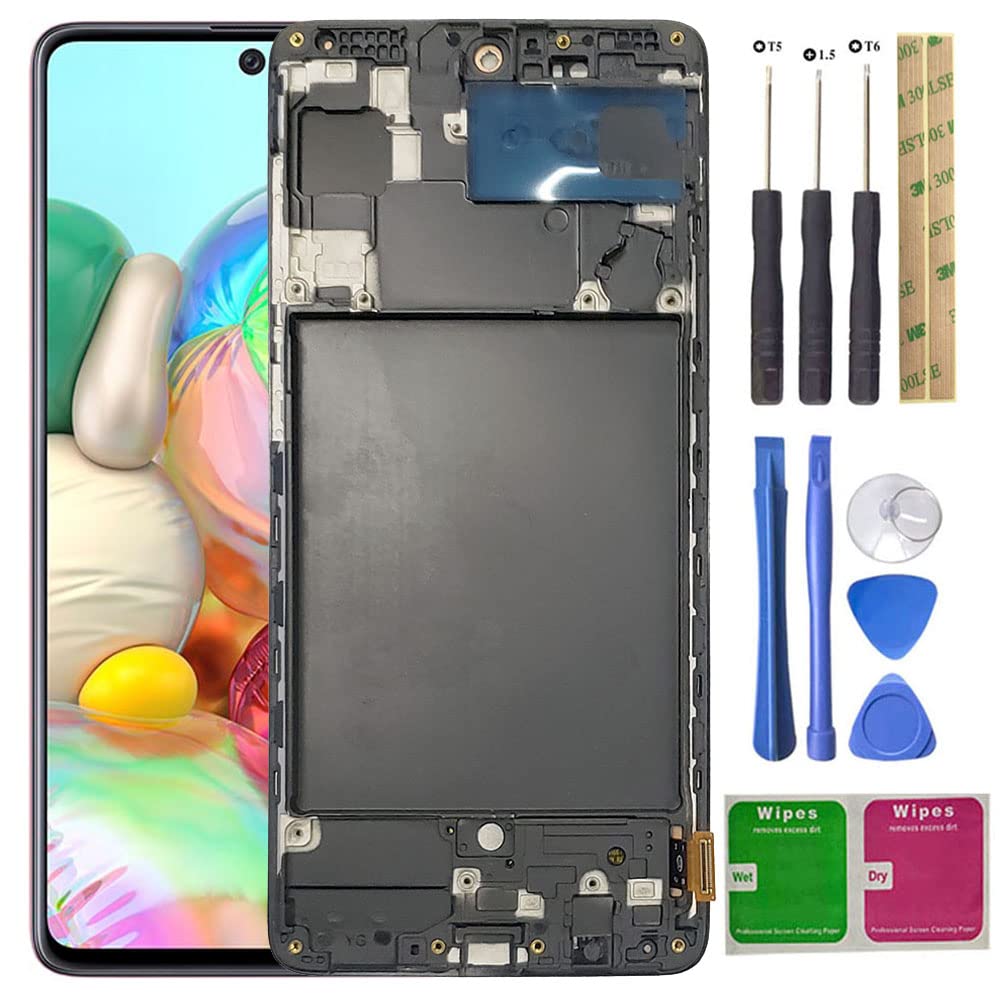 LCD Display Touch Screen Digitizer Assembly with Frame Replacement for  Samsung Galaxy A71 4G SM-A715F, SM-A715F/DS, SM-A715F/DSN (NOT