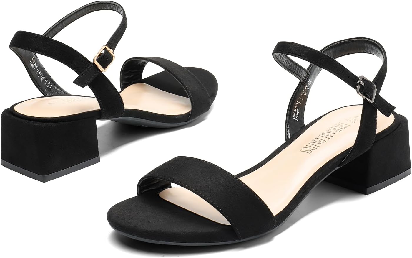 DREAM PAIRS Women's Low Heels for Women Classic Open Toe Ankle Strap Block Chunky Heel Sandals Holiday Party Wedding Dress Pumps Shoes - Image 5