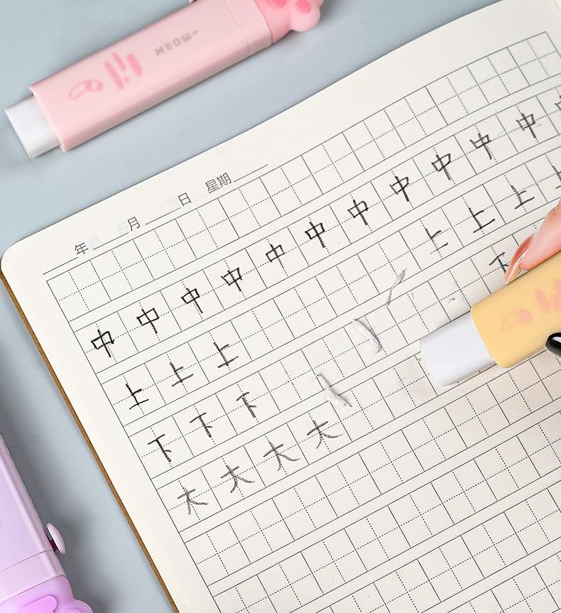 Miniatura 5 de 4 borradores Kawaii con patas de gato, bonitos borradores para lápices Kawaii estéticos retráctiles de goma para oficina, escuela, papelería,