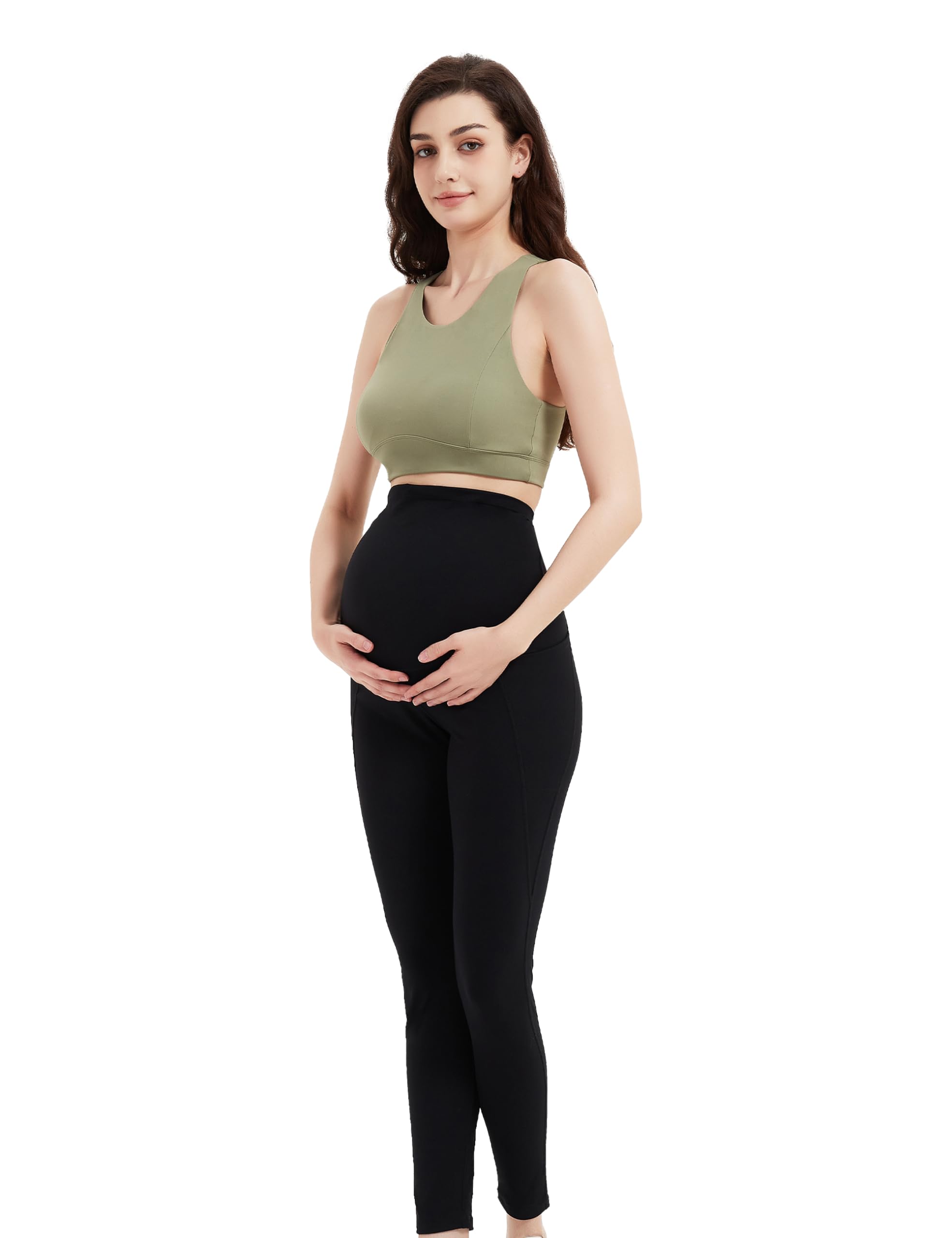 Damen-Umstandsleggings für aktives Yoga, Schwangerschaft, Workout, Hose über dem Bauch, weiche Hose für Laufen, Fitnessstudio