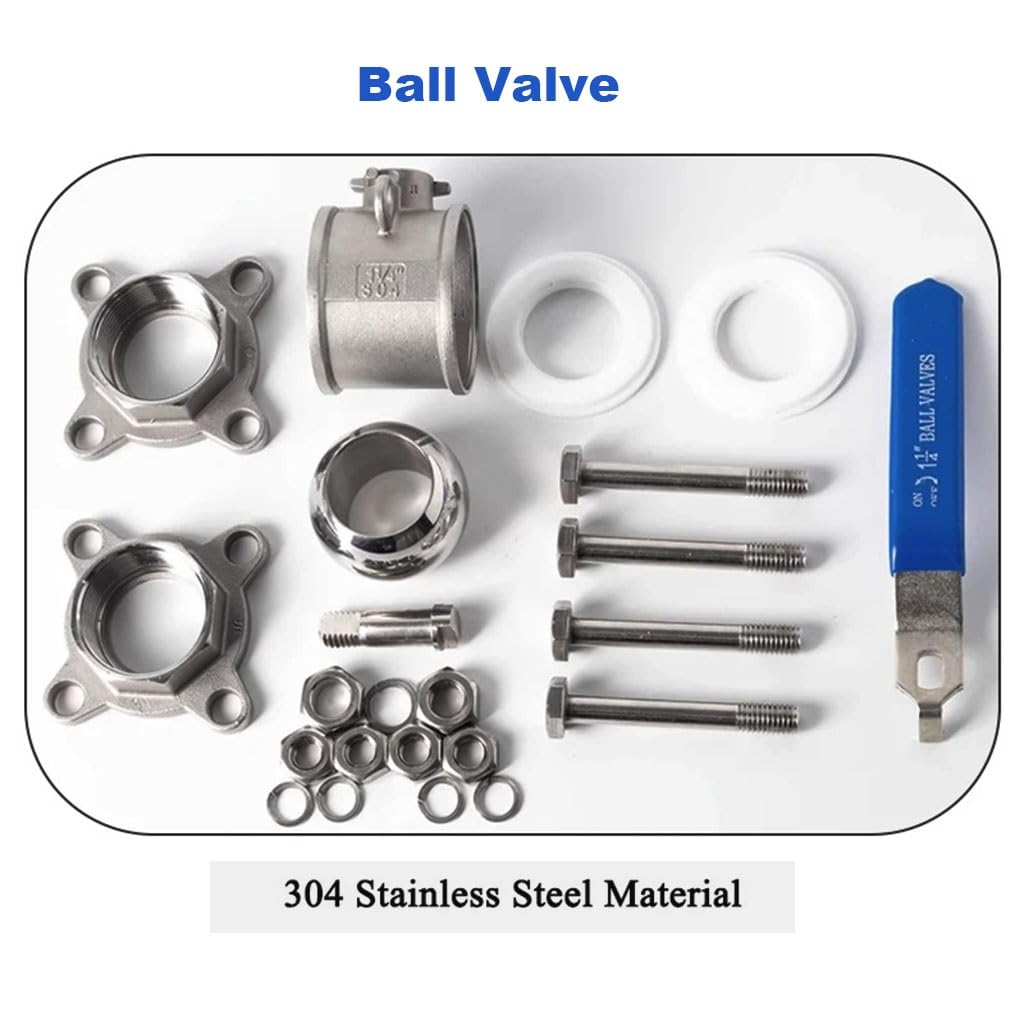 valvola a sfera, Interruttore valvola di saldatura for tubi dell'acqua con filettatura interna da 1/2" e 3/4" in acciaio inossidabile, tre pezzi.(Bspthreaded,3/8 Inch)