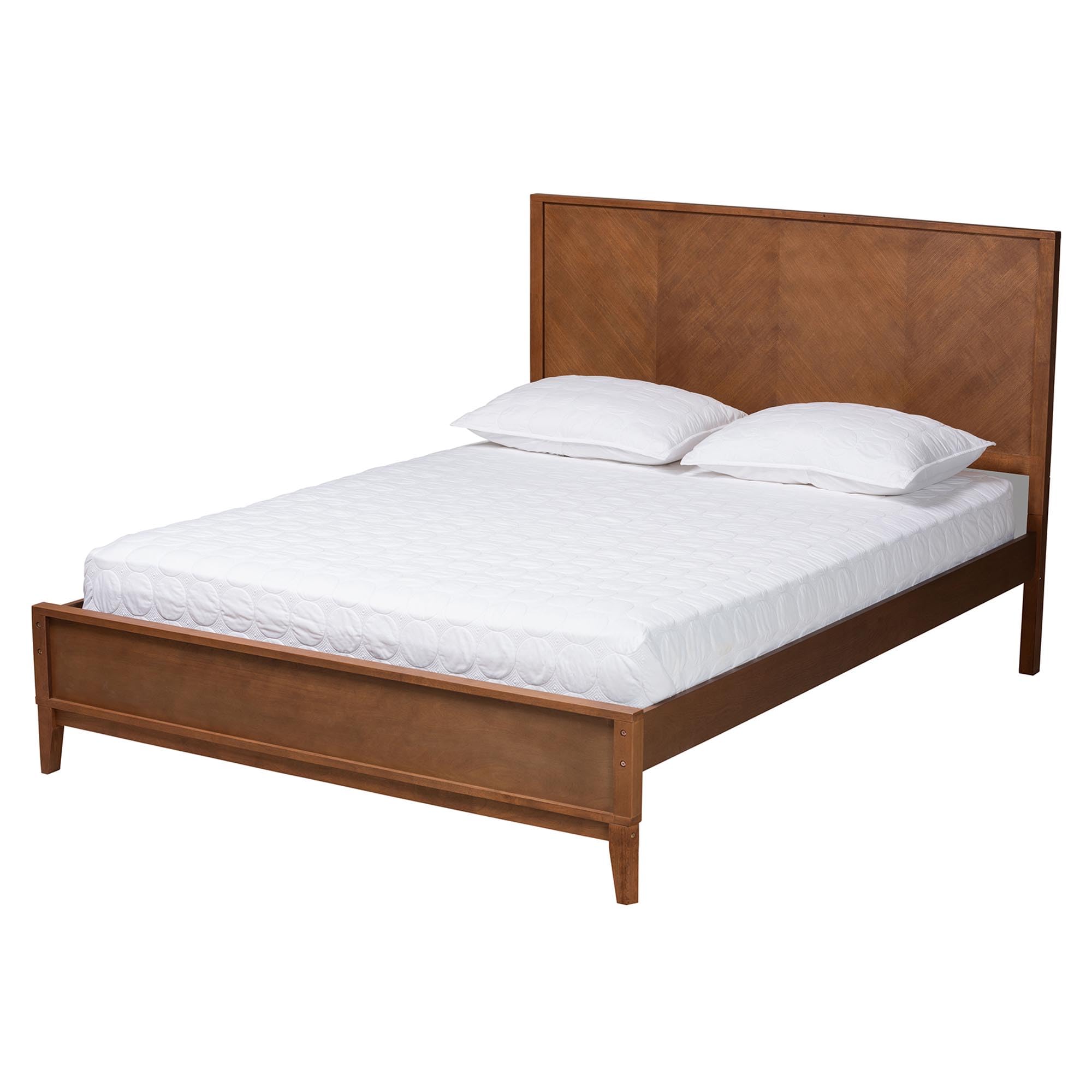 Baxton Studio Carver Bed (Platform), King, WHITE