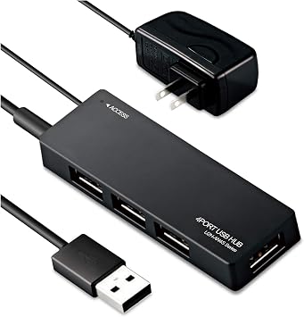 Amazon Co Jp エレコム Usb2 0 ハブ 4ポート Acアダプタ付 セルフ バス両対応 Nintendo Switch動作確認済 ブラック U2h An4sbk パソコン 周辺機器