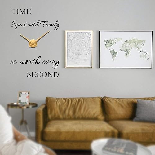 Miniatura 9 de VANGOLD Manecillas de reloj de pared grandes, agujas de reloj 3D DIY con mecanismo de reloj y adhesivo de pared para decoración de oficina en casa