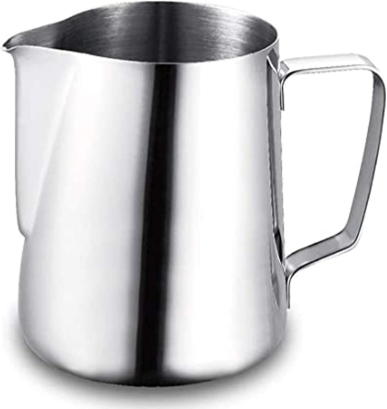 COLIBYOU Milk Frothing Pitcher, Stainless Steel Latte Art Creamer Cup Silver 12 oz (350 ml) for Espresso Machines,Mirror Finished