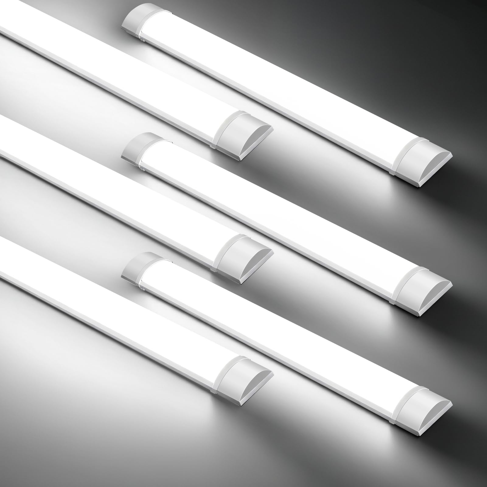 Ankishi 6 Pack 6500K Led Batten Lights,3FT 40W Led Tube Light,4800LM Office Ceiling Lights with Splicing Heads & Splicing Cables for Shop/Office/Garage/Warehouse/Kitchen/Living Room