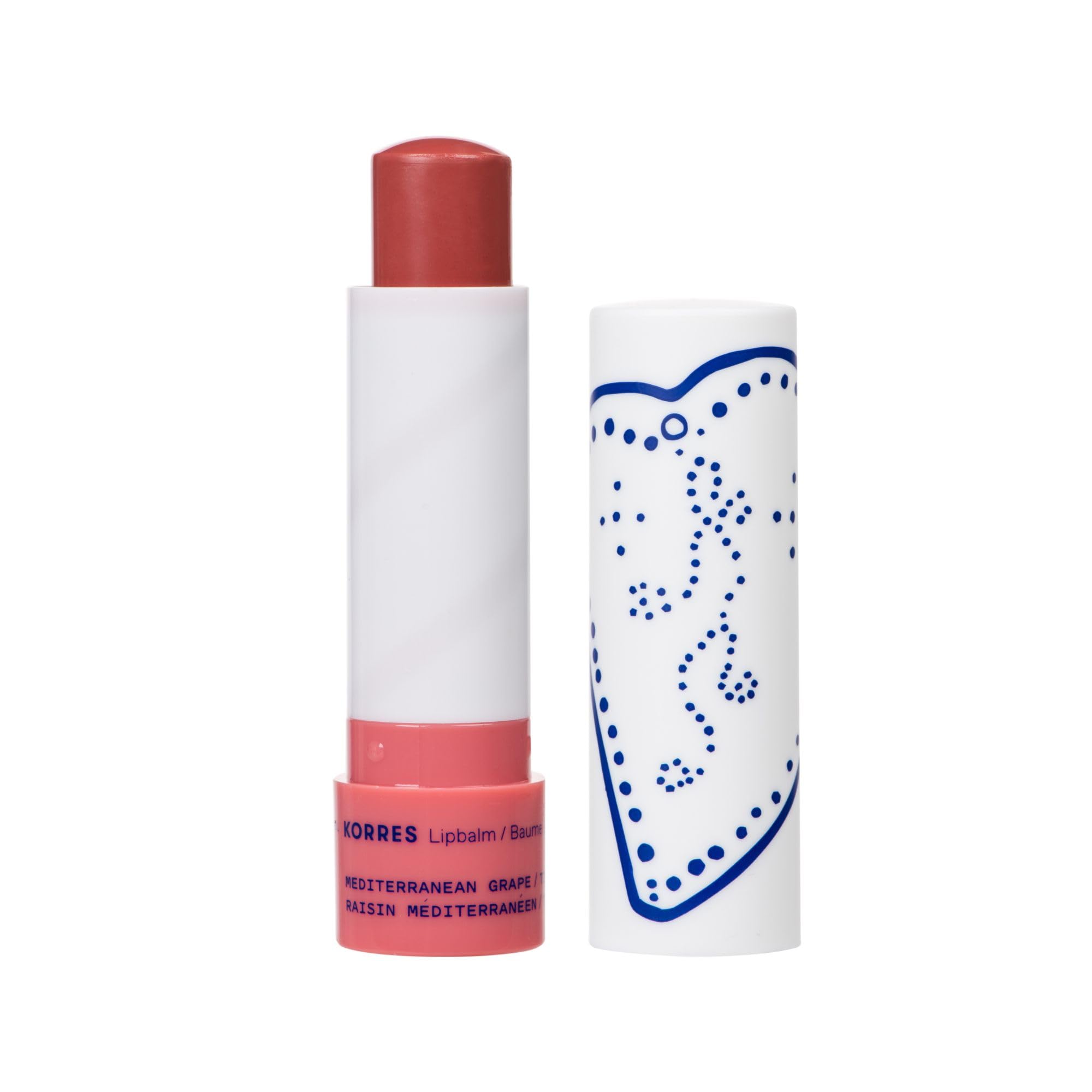 Korres Baume Lèvres Soin Teinté Hydrate Nourrit Répare 97% d'Origine Naturelle Raisin Méditerranéen