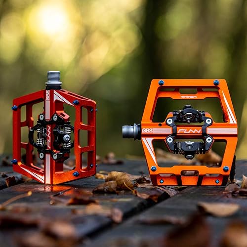 Miniatura 2 de Funn Mamba - Pedales sin clip para bicicleta de montaña, doble cara, pedales MTB de plataforma ancha, compatibles con tacos SPD, pedales de