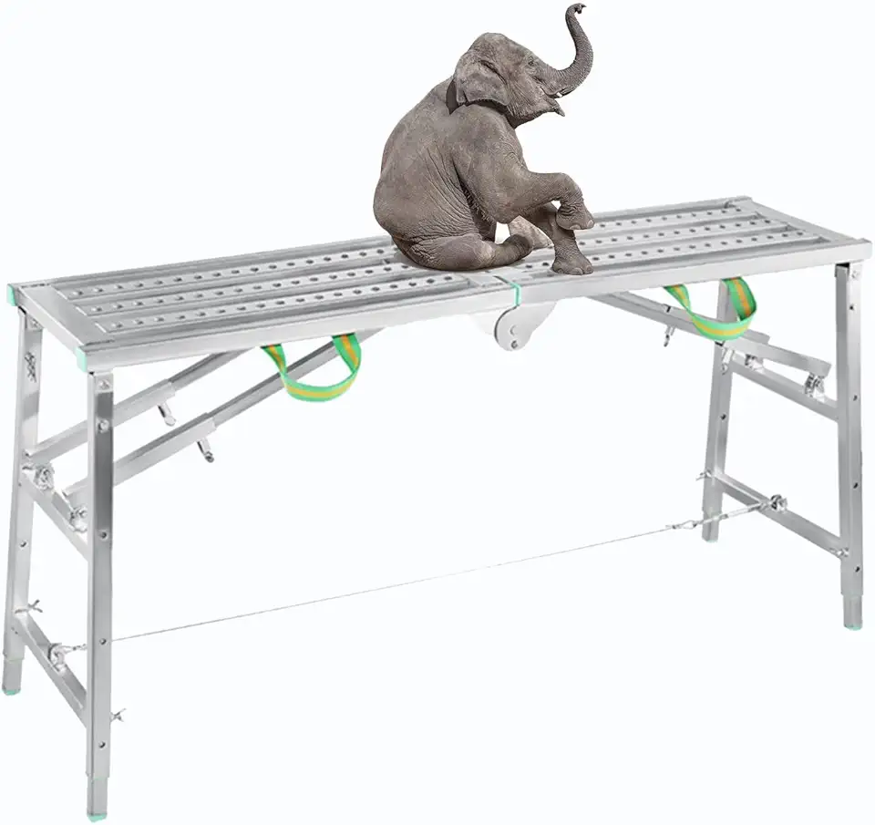 Equipamento de andaime, escadas, andaimes dobráveis portáteis multiuso, plataforma de trabalho, andaime de torre, banco de escada, altura ajustável, soldagem de aço galvanizado, carga máxima de