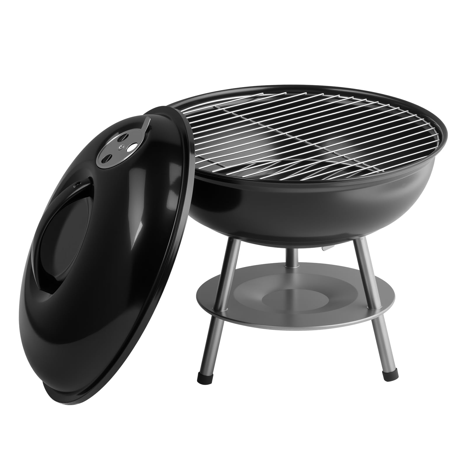 Portable Charcoal Grill, Compact Folding BBQ Grill with 14 Inch Cooking Grid for Outdoor Camping, Backyard, Beach, Picnic – Lightweight Steel Barbecue for Garden, Travel, Tailgating
