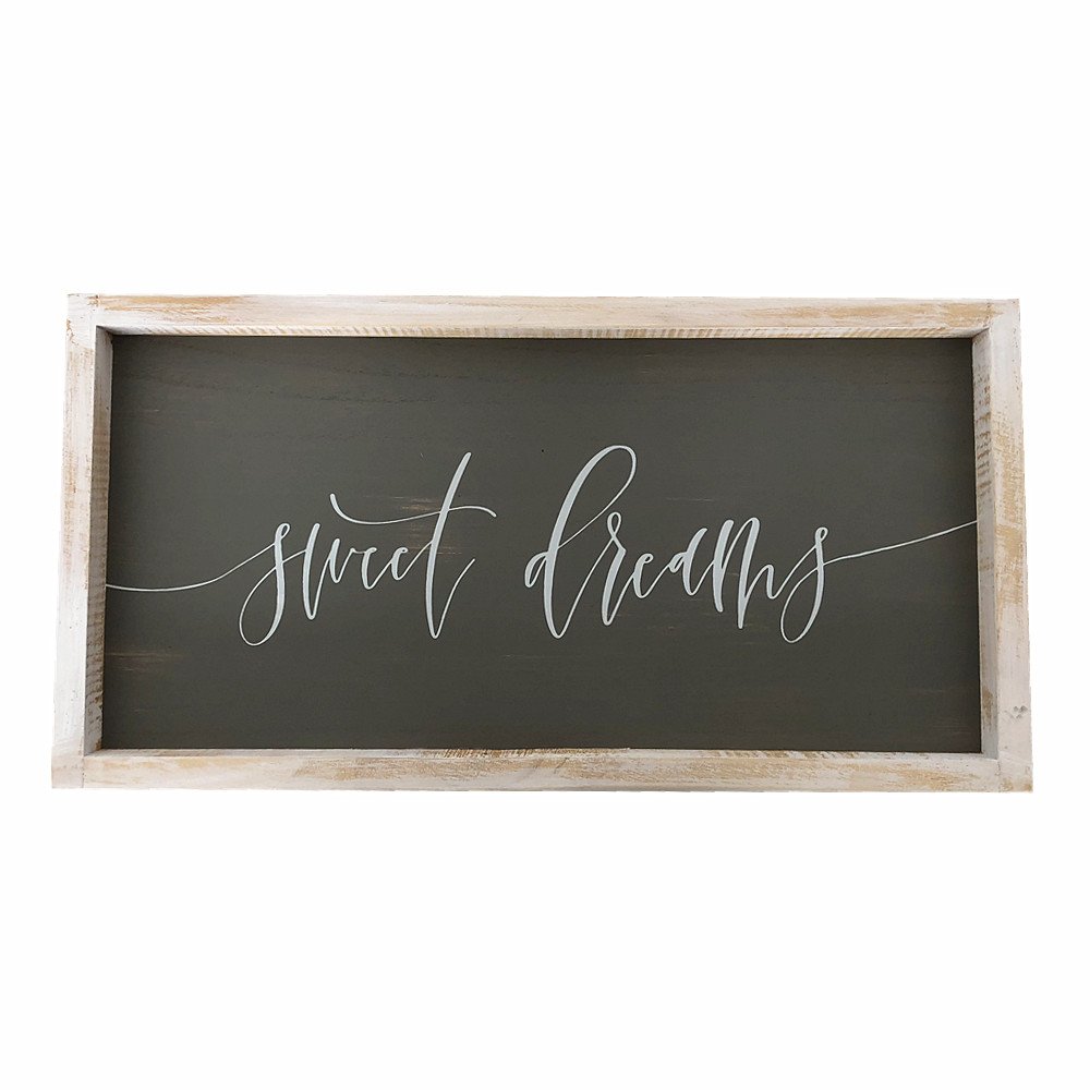 19.7x10.1'' Sweet Dreams Rustic Wood Wall Sign Plaque