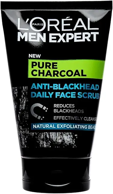 L'Oréal Paris Men Expert Pure Charcoal Face Scrub for Oily Skin - Biotherm Scrub, 100ml