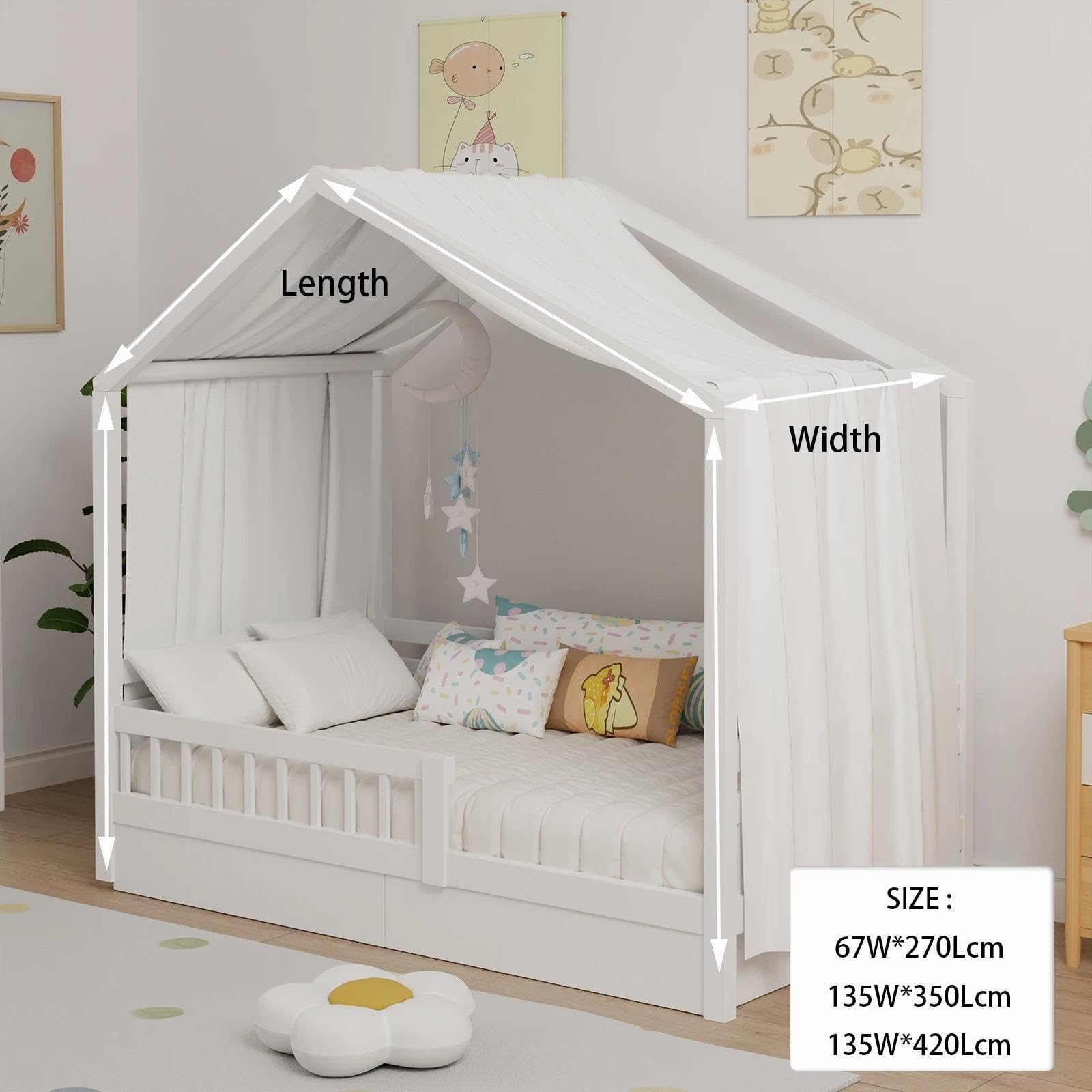 Ciel de lit Maison, Lits en Mousseline Coton